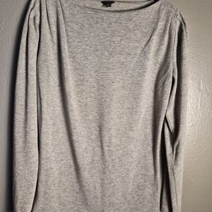 Ann Taylor Gray and Gold Striped Top